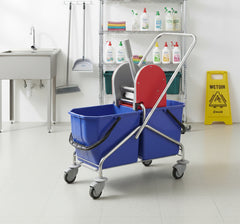 Greenway Double Mop Bucket Professional with Standard Wringer – 50L (2×25L) Metal Body