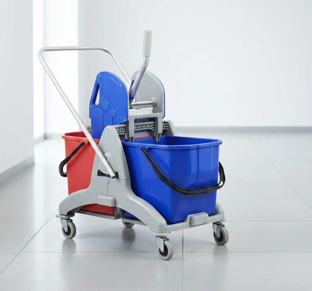 Greenway Double Mop Bucket Professional with Standard Wringer – 50L (2×25) Plastic Cleaning System