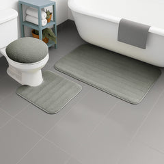 Greenway Microfiber Bathroom Mat Set Non Slip Soft Toilet Mat Set 3pcs