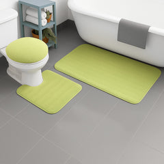 Greenway Microfiber Bathroom Mat Set Non Slip Soft Toilet Mat Set 3pcs