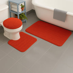 Greenway Microfiber Bathroom Mat Set Non Slip Soft Toilet Mat Set 3pcs